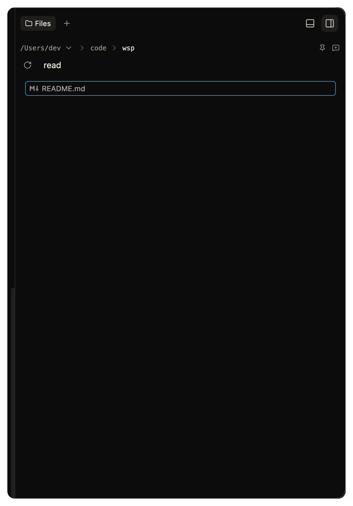 The Files pane with Find a file open and a query typed.